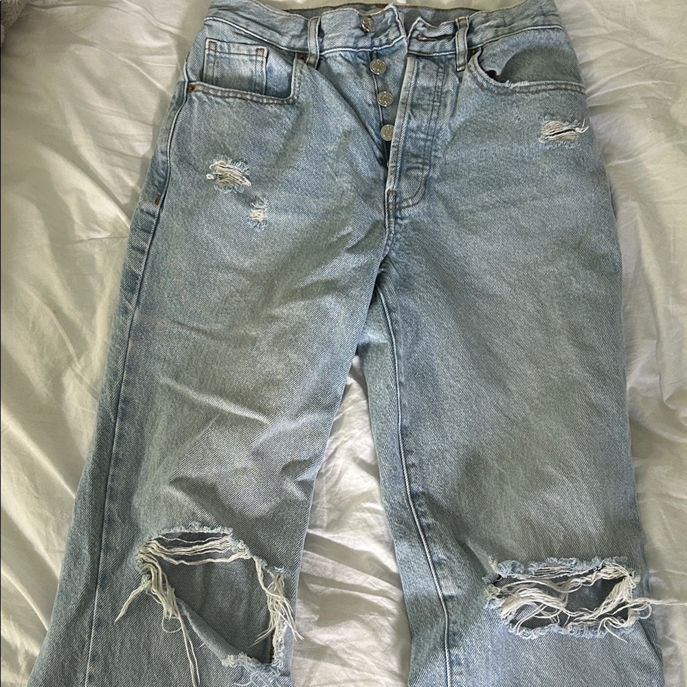 PacSun Light Blue Distressed Dad Jeans